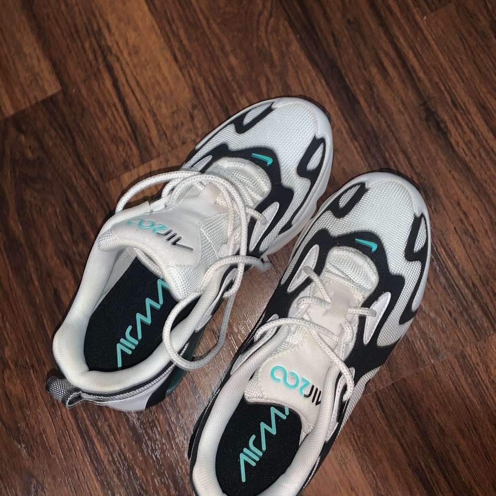 Nike White and Black Sneakers with Teal Accents air max react - Picture 3 of 4
